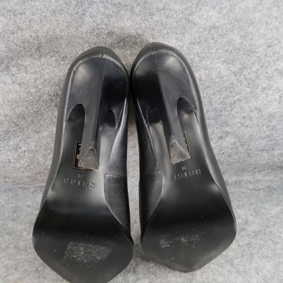 Reiss Shoes Women 38 Pump Heels Leather Pointed Toe Ada Court Career Party Black - Picture 14 of 16